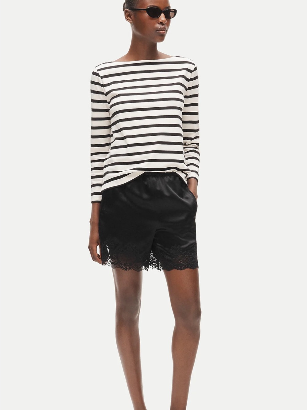 J. Crew Cosmo lace-trim short